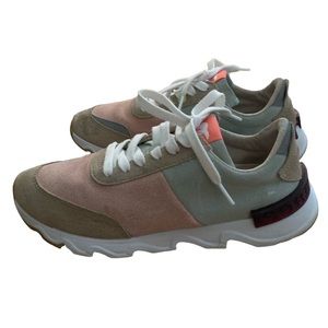 Sorel Women's Kinetic Colorblock Lite Lace Suede Shoes - Tan, Pink, 8.5 US